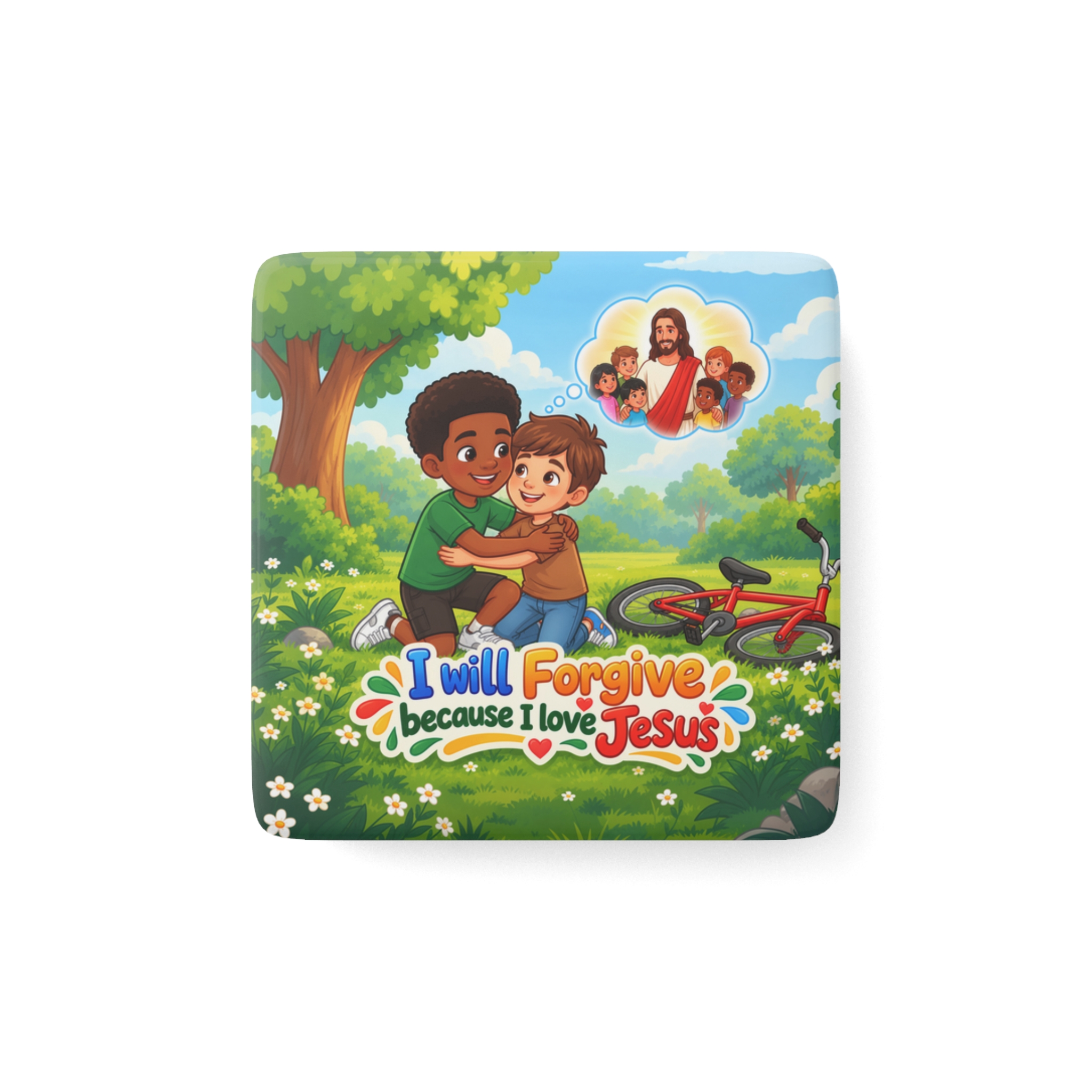 I Will Forgive Because I Love Jesus Christian Porcelain Magnet