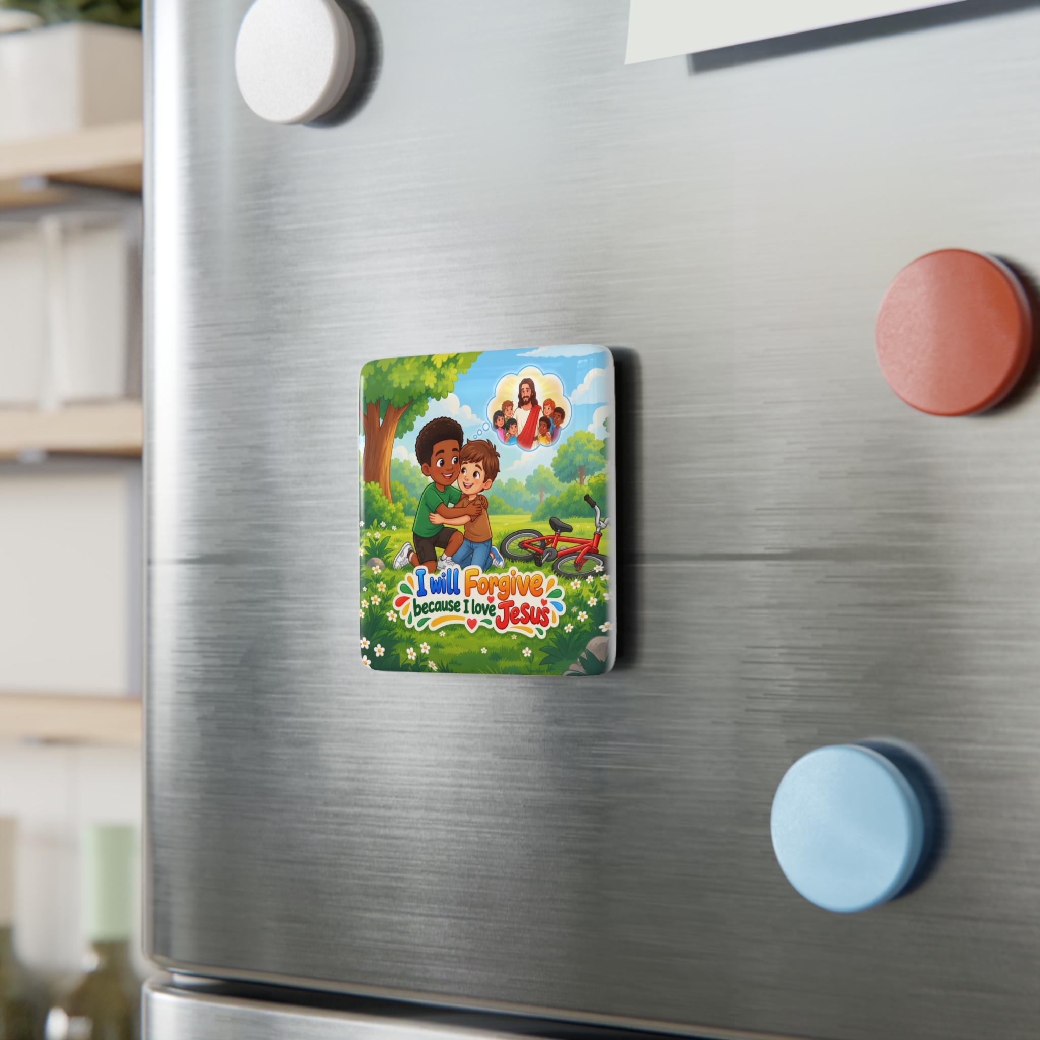 I Will Forgive Because I Love Jesus Christian Porcelain Magnet - Image 3